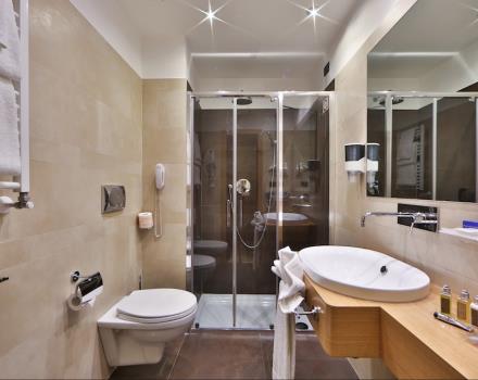 Renovated and comfortable bathroom at the Best Western Hotel President, Rome